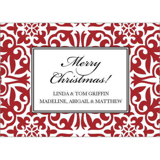 Crimson Holiday Pattern Gift Stickers
